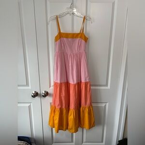 Crew color block maxi dress